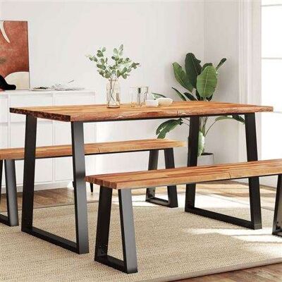 vidaXL Table à manger 140x80x75 cm bois d'acacia solide à bord vif353289 bois vidaXL Table à manger 140x80x75 cm bois d'acacia solide à bord vif353289 bois