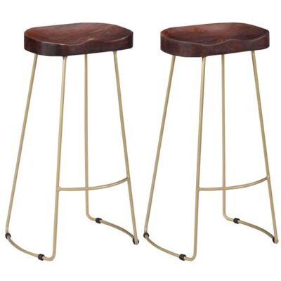 vidaXL Tabourets de bar Gavin lot de 2 bois de manguier massif247835 Brun vidaXL Tabourets de bar Gavin lot de 2 bois de manguier massif247835 Brun