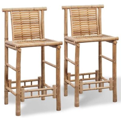 vidaXL Tabourets de bar lot de 2 bambou242494 Brun vidaXL Tabourets de bar lot de 2 bambou242494 Brun