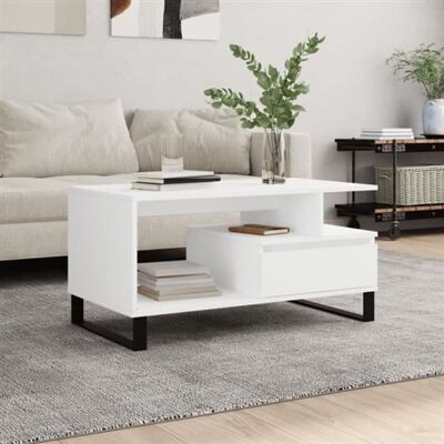Table basse blanche vidaXL avec rangement Table basse blanche vidaXL avec rangement