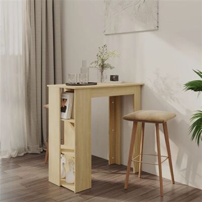 Table de Bar Sonoma Chêne avec Étagère - Design Compact Table de Bar Sonoma Chêne avec Étagère - Design Compact