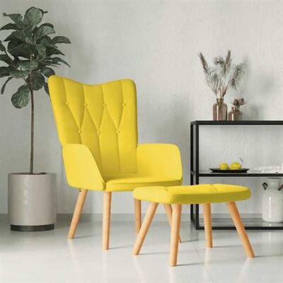 Fauteuil relax avec ottoman vidaXL - Moderne, Confortable, Moutarde Fauteuil relax avec ottoman vidaXL - Moderne, Confortable, Moutarde