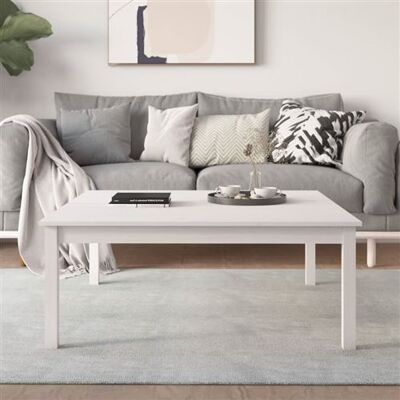 vidaXL Table Basse en Pin Massif Blanc - Table de Salon vidaXL Table Basse en Pin Massif Blanc - Table de Salon