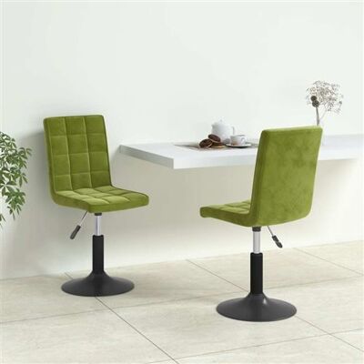 Chaises de salle à manger pivotantes en velours vert clair VidaXL Chaises de salle à manger pivotantes en velours vert clair VidaXL
