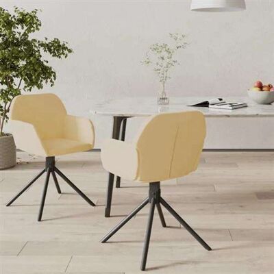 vidaXL Chaises de salle à manger pivotantes - Crème - Chaises de salle à manger vidaXL Chaises de salle à manger pivotantes - Crème - Chaises de salle à manger