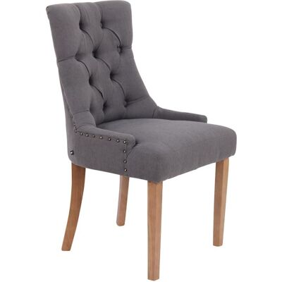 CLP Chaise de salle à manger Aberdeen tissu Gris foncé/Antique clair Piètement Antique clair CLP Chaise de salle à manger Aberdeen tissu Gris foncé/Antique clair Piètement Antique clair
