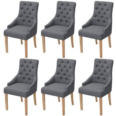 vidaXL Chaises à manger lot de 6 gris foncé tissu274424 Gris foncé vidaXL Chaises à manger lot de 6 gris foncé tissu274424 Gris foncé