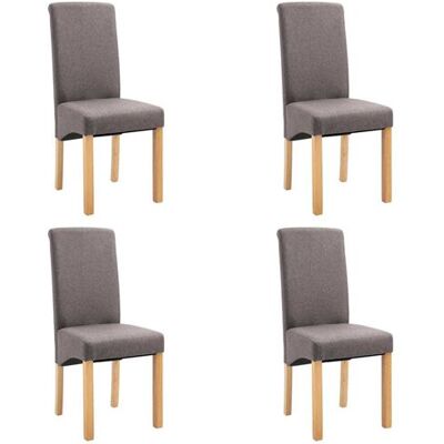 Vidaxl - Chaises de salle à manger - Lot de 4 - Tissu gris taupe Vidaxl - Chaises de salle à manger - Lot de 4 - Tissu gris taupe
