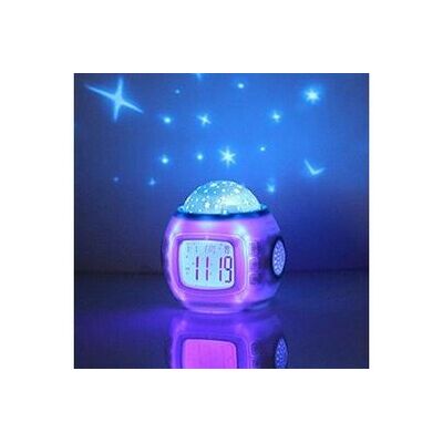Hanguang led réveil pour enfant, réveil lumière de nuit projecteur plafond étoilé, veilleuse musique avec affichage de température et de date Hanguang led réveil pour enfant, réveil lumière de nuit projecteur plafond étoilé, veilleuse musique avec affichage de température et de date
