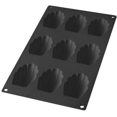 Moule en silicone Lékué pour madeleines - 9 portions - Noir Moule en silicone Lékué pour madeleines - 9 portions - Noir