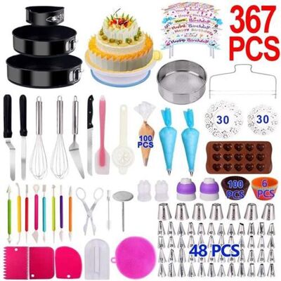 367 PCS Multi-fonction Kit De Décoration De Gâteau De Platine De Gâteau Tube De Pâtisserie Fondant Outil Cuisine Dessert Cuisson Pâtisserie Fournitures blanc 367 PCS Multi-fonction Kit De Décoration De Gâteau De Platine De Gâteau Tube De Pâtisserie Fondant Outil Cuisine Dessert Cuisson Pâtisserie Fournitures blanc