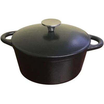 BAUMALU 336407 Cocotte en fonte ronde - 26cm - Noir mat - Ustensiles de cuisine BAUMALU 336407 Cocotte en fonte ronde - 26cm - Noir mat - Ustensiles de cuisine