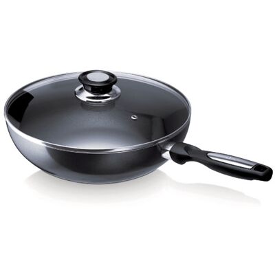 Beka - 13078284 - Pro Induc - Poêle Wok + couvercle - Revêtement en Aluminium - Anthracite - 28 cm Noir Beka - 13078284 - Pro Induc - Poêle Wok + couvercle - Revêtement en Aluminium - Anthracite - 28 cm Noir