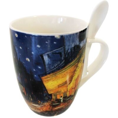 Mug cuillère VAN GOGH - Terrasse du Café le Soir BLEU ET JAUNE Mug cuillère VAN GOGH - Terrasse du Café le Soir BLEU ET JAUNE
