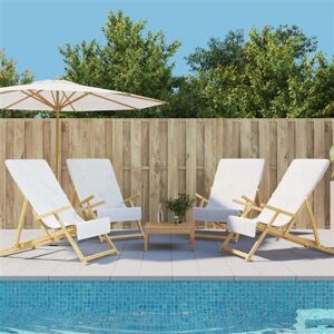 vidaXL Serviettes de plage blanches 4 pcs 60x135 cm - Serviettes de plage vidaXL Serviettes de plage blanches 4 pcs 60x135 cm - Serviettes de plage