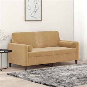 VIDAXL Canapé en Velours Moderne 2 Places Marron - Canapé VIDAXL Canapé en Velours Moderne 2 Places Marron - Canapé