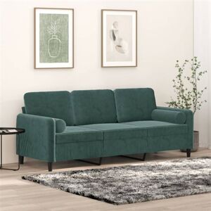 Canapé 3 places en velours vert foncé design moderne Canapé 3 places en velours vert foncé design moderne