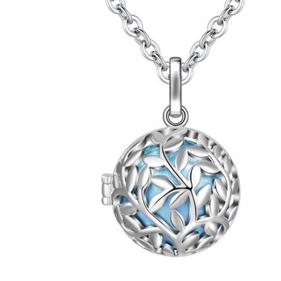 Collier de grossesse cage feuillage et carillon bleu Multi Collier de grossesse cage feuillage et carillon bleu Multi