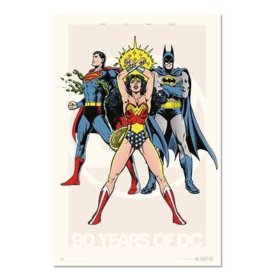 Affiche Grupo Erik Superman Batman Wonder Woman - 90e Anniversaire Affiche Grupo Erik Superman Batman Wonder Woman - 90e Anniversaire