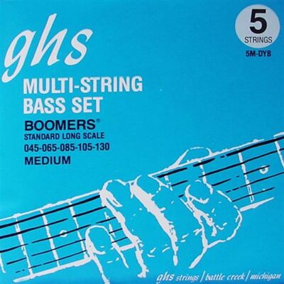 Jeu de cordes guitare basse ghs boomers 5 cordes medium 45-65-85-105-130 Jeu de cordes guitare basse ghs boomers 5 cordes medium 45-65-85-105-130