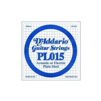 Daddario Corde au détail D'addario pour guitare électrique - Acier plein 015 Daddario Corde au détail D'addario pour guitare électrique - Acier plein 015