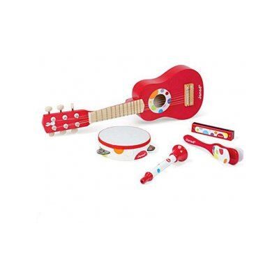 Coffret instrument musique 5 en 1 : 1 tambourin à cymbales 1 guitare 1 harmonica 1 trompette et 1 clap-clap - jouet enfant janod Coffret instrument musique 5 en 1 : 1 tambourin à cymbales 1 guitare 1 harmonica 1 trompette et 1 clap-clap - jouet enfant janod