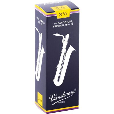 Anches de saxophone baryton vandoren traditionnelles 3.5 - sr2435 Anches de saxophone baryton vandoren traditionnelles 3.5 - sr2435