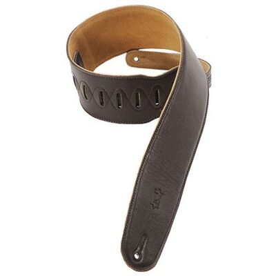 Levy's Leathers Levys Leathers M4GF-DBR sangle de guitare en cuir rembourrée, marron Levy's Leathers Levys Leathers M4GF-DBR sangle de guitare en cuir rembourrée, marron
