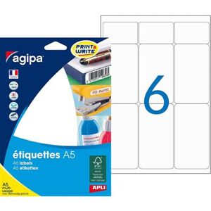 Agipa - Etiquette Adhesifs A5 45x80 - Etui 96 Agipa - Etiquette Adhesifs A5 45x80 - Etui 96