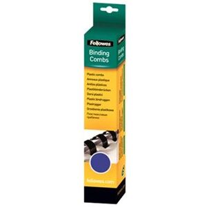 Fellowes - 6 mm - 21 anneaux - A4 (210 x 297 mm) - 20 feuilles - bleu - 25 unités peigne de reliure en plastique - pour Fellowes Galaxy 500, Orion 500, Pulsar+ 300, Quasar+ 500, Star 150, Starlet 2, Starlet 2+ Bleu Fellowes - 6 mm - 21 anneaux - A4 (210 x 297 mm) - 20 feuilles - bleu - 25 unités peigne de reliure en plastique - pour Fellowes Galaxy 500, Orion 500, Pulsar+ 300, Quasar+ 500, Star 150, Starlet 2, Starlet 2+ Bleu