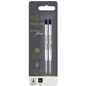 PARKER recharge bille Quinkflow, pointe moyenne, noire, blister X 2 Noir PARKER recharge bille Quinkflow, pointe moyenne, noire, blister X 2 Noir