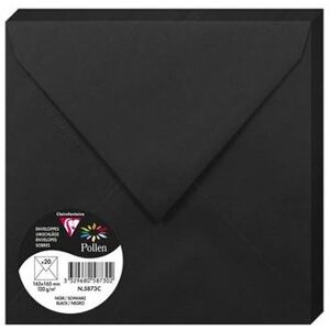 Paquet de 20 enveloppes Pollen 165x165mm Noir 120g Noir Paquet de 20 enveloppes Pollen 165x165mm Noir 120g Noir