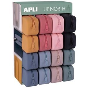 APLI Up North - Trousse à crayons - affichage - silicone - noir, vert, beige, saumon, bleu roi, jaune moutarde, rose corail, bleu gris APLI Up North - Trousse à crayons - affichage - silicone - noir, vert, beige, saumon, bleu roi, jaune moutarde, rose corail, bleu gris