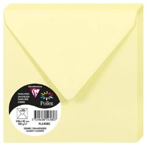 Paquet de 20 enveloppes Pollen 140x140mm Jaune Canari 120g Paquet de 20 enveloppes Pollen 140x140mm Jaune Canari 120g