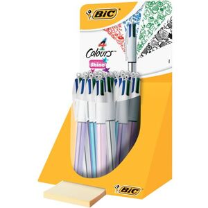 bic bic stylo à bille rétractable 4 colours shine, dans un noir bic bic stylo à bille rétractable 4 colours shine, dans un noir