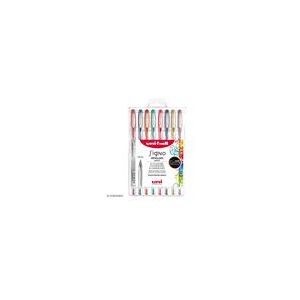 Pochette stylos roller gel Signo Métallisés - Ecriture large 1 mm - 8 coloris - 8 pcs Pochette stylos roller gel Signo Métallisés - Ecriture large 1 mm - 8 coloris - 8 pcs