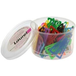Laurel - trombones plastiques, 60 mm, contenu: 75 pièces trombones triangulaires, pour 40 feuilles maximum, dans une boîte trans Laurel - trombones plastiques, 60 mm, contenu: 75 pièces trombones triangulaires, pour 40 feuilles maximum, dans une boîte trans