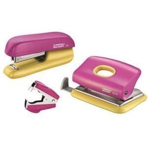 Rapid funky - lot de 1 agrafeuses manuelles set scolaire complet agrafeuse+perforateur+ôte-agrafes - rose jaune rose jaune Rapid funky - lot de 1 agrafeuses manuelles set scolaire complet agrafeuse+perforateur+ôte-agrafes - rose jaune rose jaune