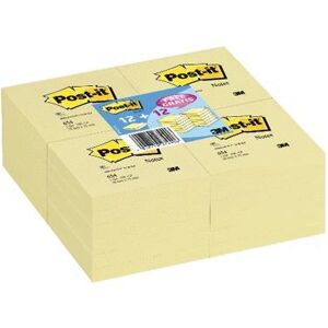 Post-it - Blocs Notes Post- It Jaune 76x76 Mm (lot De 12) + 12 Blocs Gratuit Post-it - Blocs Notes Post- It Jaune 76x76 Mm (lot De 12) + 12 Blocs Gratuit