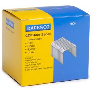 Rapesco Lot de 4 Boites de 1000 Agrafes Galvanisées 923/14mm type 23 Rapesco Lot de 4 Boites de 1000 Agrafes Galvanisées 923/14mm type 23