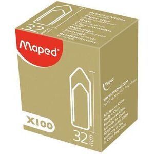 Trombones Maped qualité supérieure acier haute résistance - Attache-lettres 32 mm, boîte de 100 Trombones Maped qualité supérieure acier haute résistance - Attache-lettres 32 mm, boîte de 100