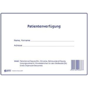 Avery zweckform vordruck patientenverfgung, 220 x 163 mm 2837 Avery zweckform vordruck patientenverfgung, 220 x 163 mm 2837