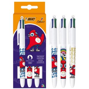 Coffret de 3 stylos à bille BIC 4 couleurs Jeux Olympiques 2024 Modèle aléatoire Multicolore Coffret de 3 stylos à bille BIC 4 couleurs Jeux Olympiques 2024 Modèle aléatoire Multicolore