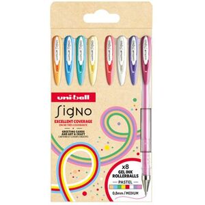 Uniball Pochette de 8 stylos roller Uni Ball Signo Pastel 0,7 mm Multicolore Uniball Pochette de 8 stylos roller Uni Ball Signo Pastel 0,7 mm Multicolore