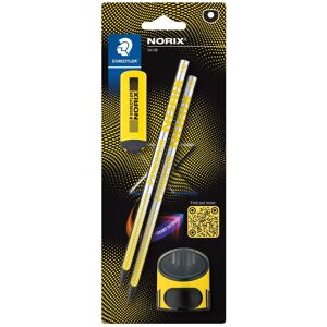 Blister Staedtler Norix® 181 2 crayons graphite + 1 taille-crayon 516 + 1 gomme 523 Jaune et Noir Jaune et Noir Blister Staedtler Norix® 181 2 crayons graphite + 1 taille-crayon 516 + 1 gomme 523 Jaune et Noir Jaune et Noir