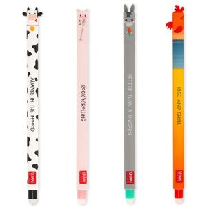 Set de 4 stylos roller gel effaçable Legami Farm Sweet Farm Multicolore Set de 4 stylos roller gel effaçable Legami Farm Sweet Farm Multicolore