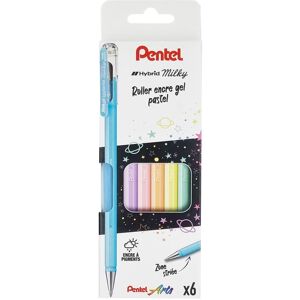 Pochette de 6 Rollers encre gel pastel Pentel Multicolore Pochette de 6 Rollers encre gel pastel Pentel Multicolore