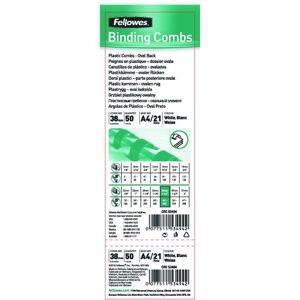 Pack de 50 Anneaux de reliure Fellowes 38 mm en plastique Noir Noir Pack de 50 Anneaux de reliure Fellowes 38 mm en plastique Noir Noir