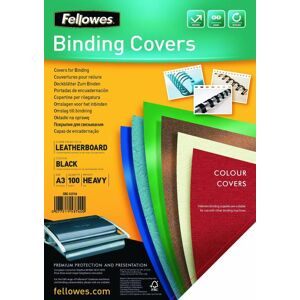 Pack de 100 Couvertures de reliure Fellowes Delta Grain Cuir Noir Noir Pack de 100 Couvertures de reliure Fellowes Delta Grain Cuir Noir Noir