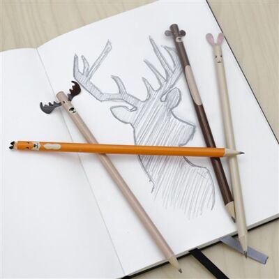 Kikkerland KIKKERLD S/4 CRAYON ANIMAUX FORET Kikkerland KIKKERLD S/4 CRAYON ANIMAUX FORET